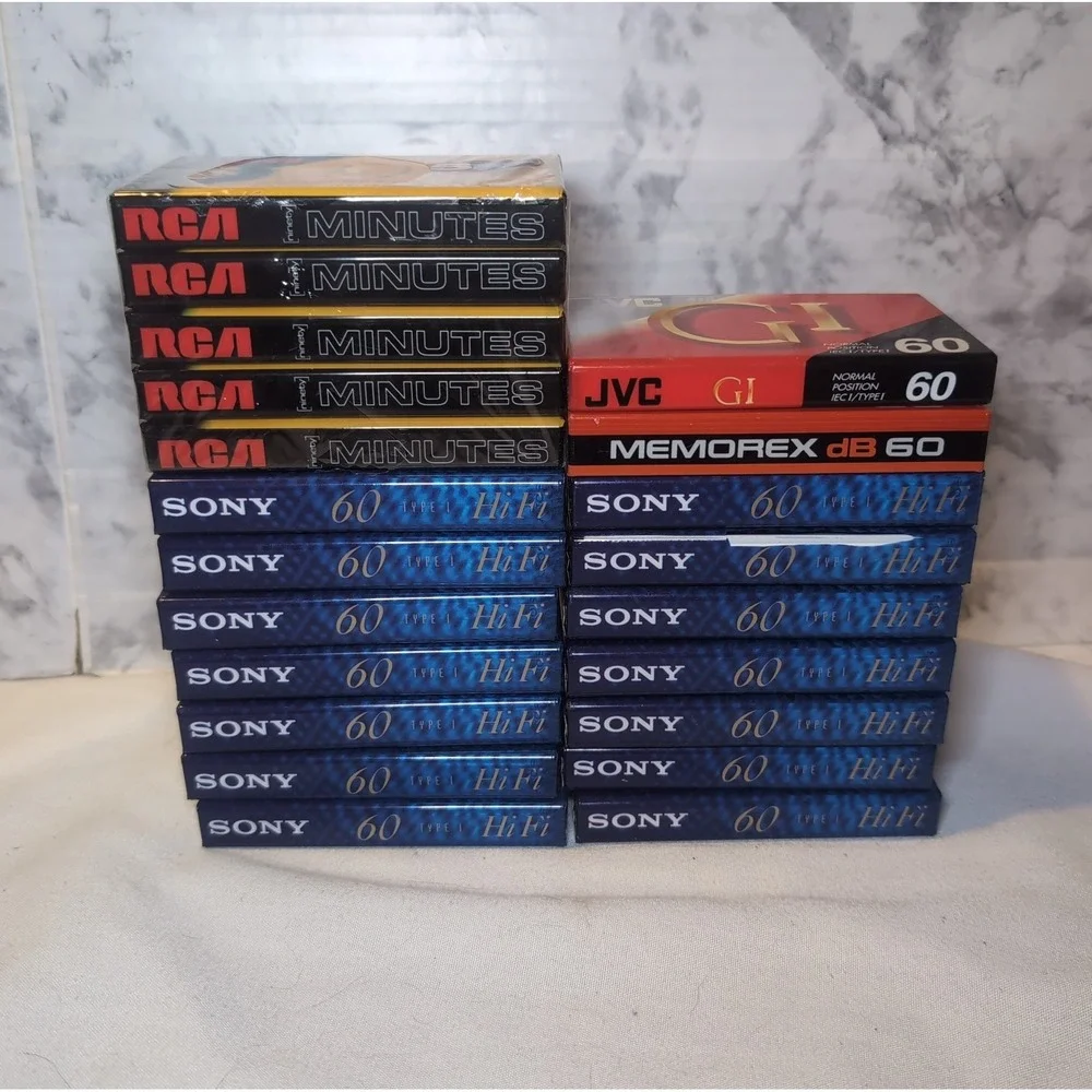 14x Sony HiFi 60 Cassette Tape 5x RCA 90 Normal Bias HiFi Blank Media(21 Total)